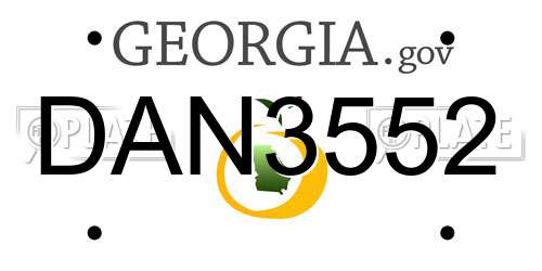 DAN3552 Georgia License Plate