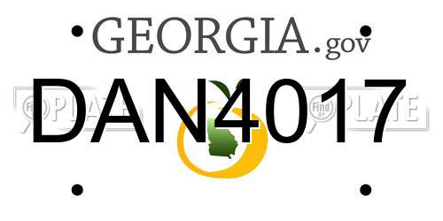 DAN4017 Georgia License Plate