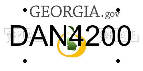 DAN4200 Georgia License Plate