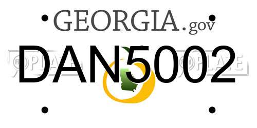 DAN5002 Georgia License Plate