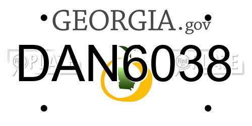 DAN6038 Georgia License Plate