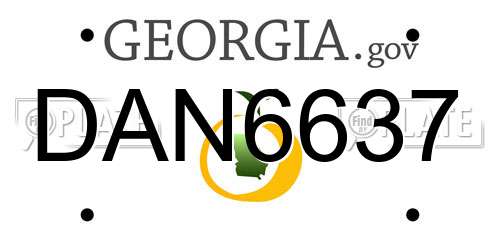 DAN6637 Georgia License Plate
