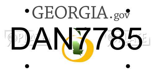 DAN7785 Georgia License Plate