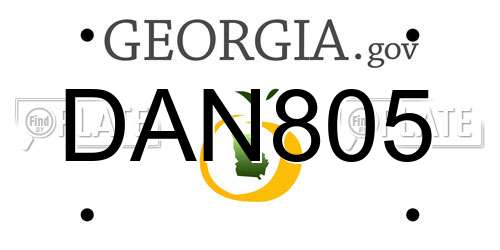 DAN805 Georgia License Plate
