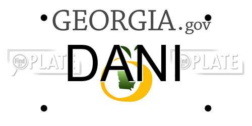 DANI Georgia License Plate