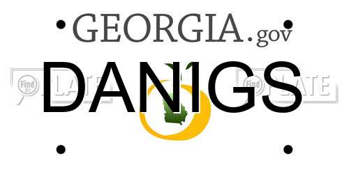 DANIGS Georgia License Plate