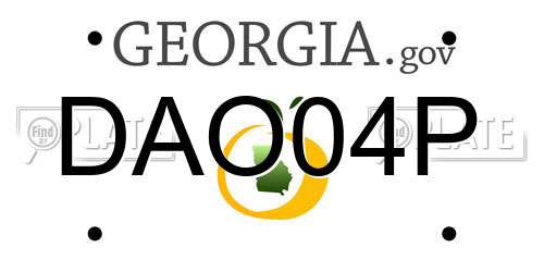 DAO04P Georgia License Plate