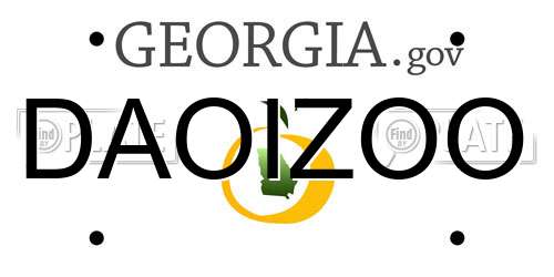 DAOIZOO Georgia License Plate
