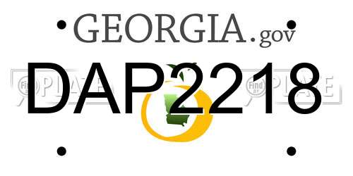 DAP2218 Georgia License Plate