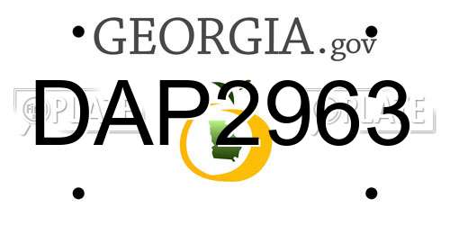 DAP2963 Georgia License Plate