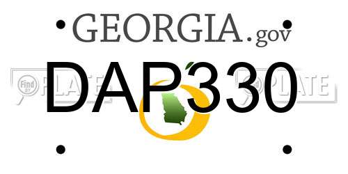 DAP330 Georgia License Plate