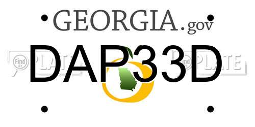 DAP33D Georgia License Plate