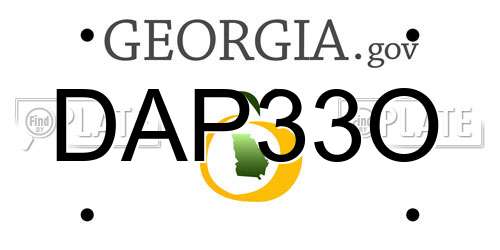 DAP33O Georgia License Plate