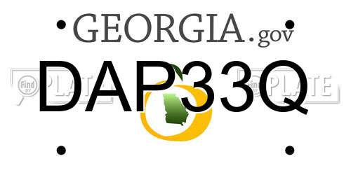 DAP33Q Georgia License Plate