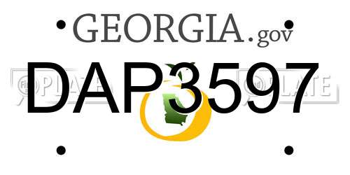 DAP3597 Georgia License Plate