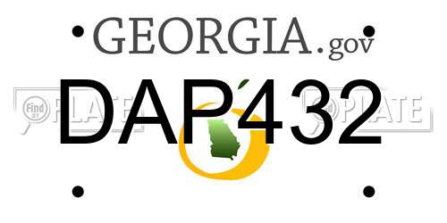 DAP432 Georgia License Plate