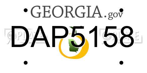 DAP5158 Georgia License Plate