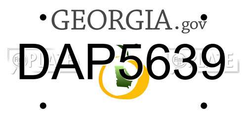 DAP5639 Georgia License Plate