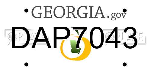 DAP7043 Georgia License Plate