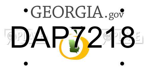 DAP7218 Georgia License Plate