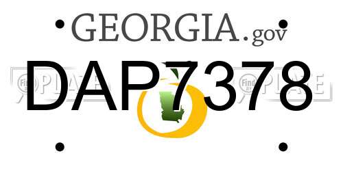 DAP7378 Georgia License Plate