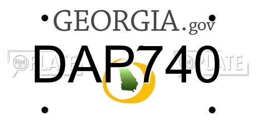 DAP740 Georgia License Plate