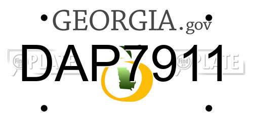 DAP7911 Georgia License Plate