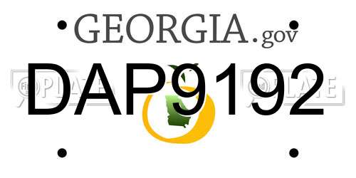 DAP9192 Georgia License Plate