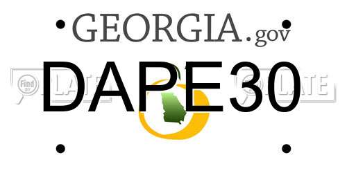 DAPE30 Georgia License Plate