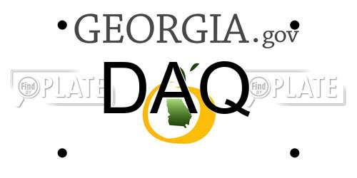 DAQ Georgia License Plate