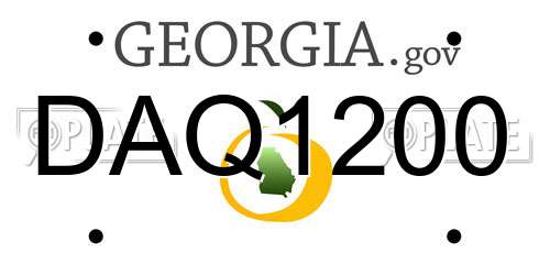DAQ1200 Georgia License Plate