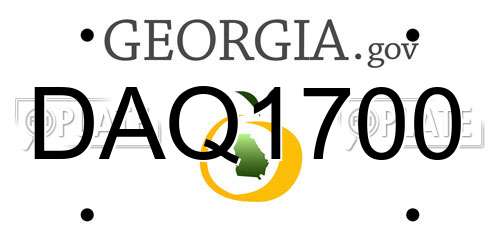 DAQ1700 Georgia License Plate