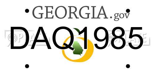 DAQ1985 Georgia License Plate
