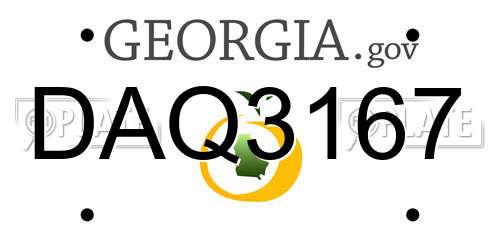 DAQ3167 Georgia License Plate