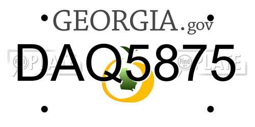 DAQ5875 Georgia License Plate