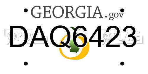 DAQ6423 Georgia License Plate