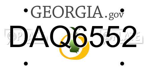 DAQ6552 Georgia License Plate