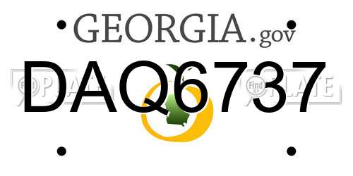 DAQ6737 Georgia License Plate