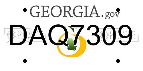 DAQ7309 Georgia License Plate