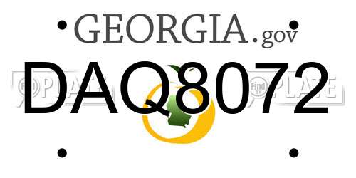 DAQ8072 Georgia License Plate