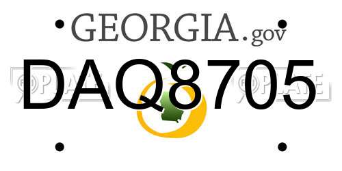 DAQ8705 Georgia License Plate