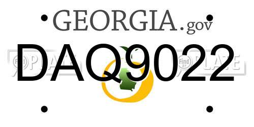 DAQ9022 Georgia License Plate