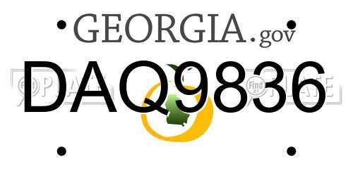 DAQ9836 Georgia License Plate