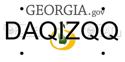 DAQIZQQ Georgia License Plate
