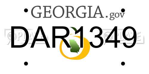 DAR1349 Georgia License Plate
