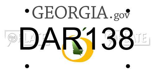 DAR138 Georgia License Plate