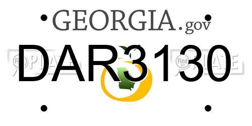 DAR3130 Georgia License Plate
