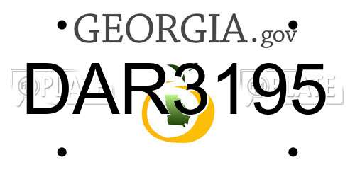 DAR3195 Georgia License Plate