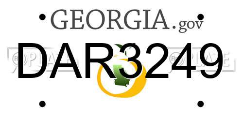 DAR3249 Georgia License Plate