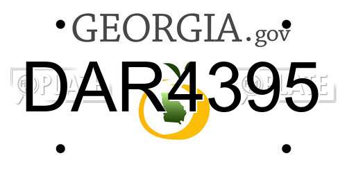 DAR4395 Georgia License Plate